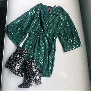 Vici Collection Green Sequin Dress